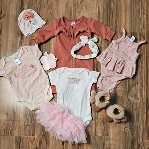 Carter's Nordstrom Old Navy And More Neutral Pink and Cream Bodysuit & Shoe Set